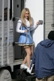 Hayden Panettiere - Cheerleader Outfit Candids on the Set of Heroes