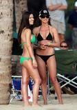 Audrina Patridge shows her big fake breasts in green bikini on The Reef Movie Set in Hawaii